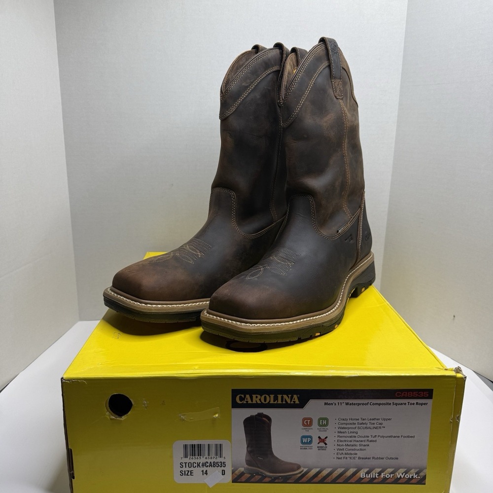 Carolina CA8535 Men’s 14 D Waterproof Composite Toe Roper Work Boots New